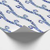 Zee glas - blauwe golven cadeaupapier (Hoek)