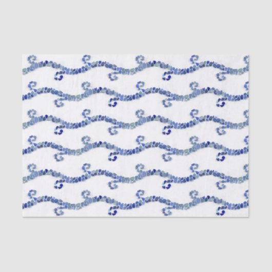 Zee glas - blauwe golven tissuepapier (Voorkant)