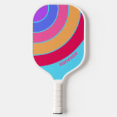 Zee Glas Cirkel Streep met Naam Pickleball Paddle (Achterkant)