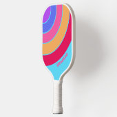 Zee Glas Cirkel Streep met Naam Pickleball Paddle (Links)