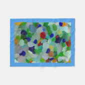 Zee glas, donkerkleurige strandglazen kleuren fleece deken (Voorkant (Horizontaal))