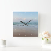 Zee glas en bakhout Nautisch - blauw Blauwgroen Vierkante Klok (Huis)