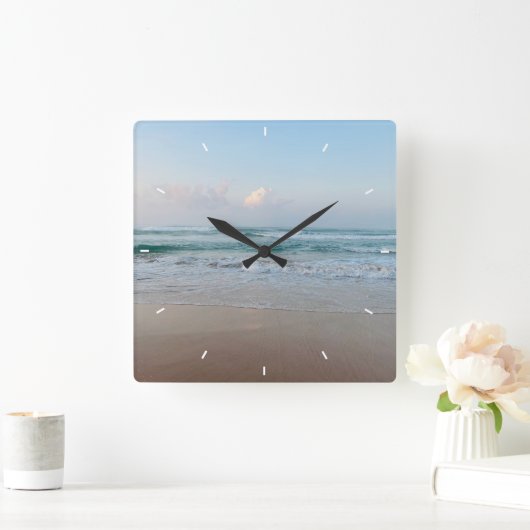 Zee glas en bakhout Nautisch - blauw Blauwgroen Vierkante Klok (Huis)