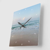 Zee glas en bakhout Nautisch - blauw Blauwgroen Vierkante Klok (Hoek)