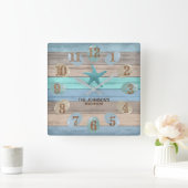 Zee glas en bakhout Nautisch Vierkante Klok (Huis)