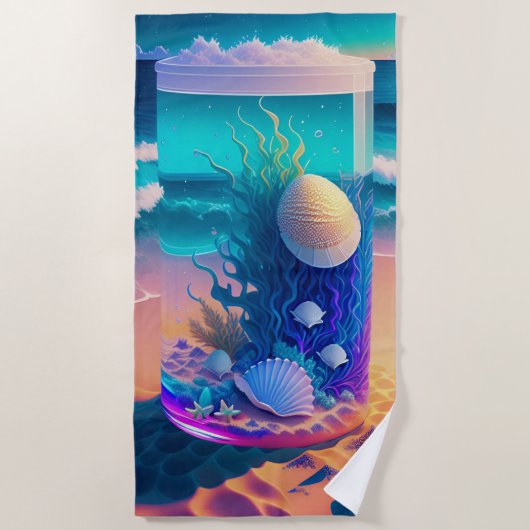 Zee Glas Fantasie Strandlaken (Voorkant)