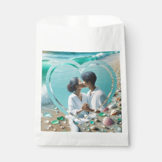  Zee Glas Foto Bruiloft Bedankzakje (Voorkant)