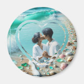  Zee Glas Foto Bruiloft Magneet (Voorkant)