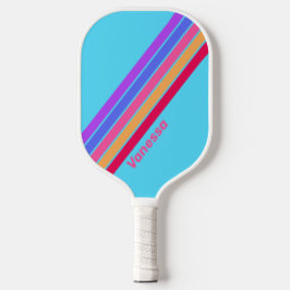 Zee Glas Gestreept met Naam Pickleball Paddle