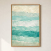 Zee Glas Gradiënt Waterverf Kust Kunst Poster