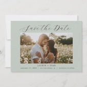Zee Glas Groen Elegant Modern Boho Save the Date Kaart (Voorkant)
