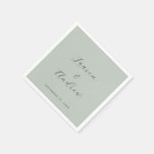 Zee Glas Groen Elegant Modern Eenvoudig Bruiloft Servet (Hoek)