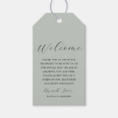 Zee Glas Groen Script Elegant Modern Wedding Cadeaulabel (Voorkant)