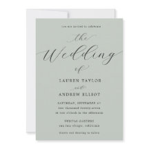 Zee Glas Groen Script Elegant Modern Wedding