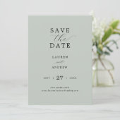 Zee Glas Groen Script Elegant Modern Wedding Save The Date (Staand voorkant)