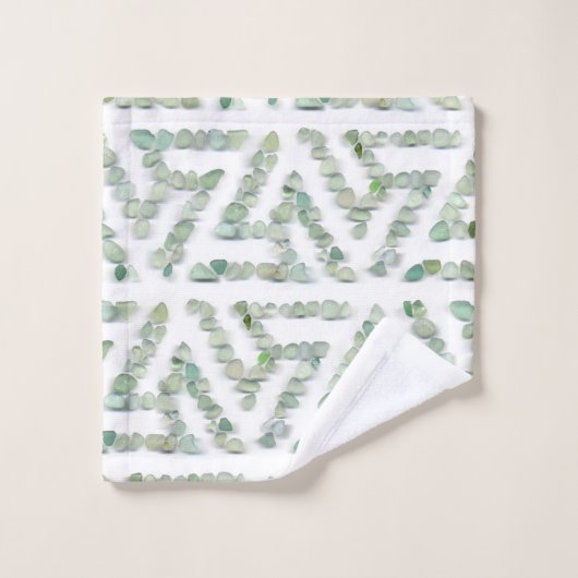 Zee glas - groene triskelon bad handdoek (Wasdoekje)