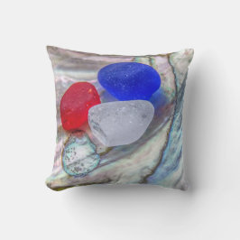 Zee glas in pastelhuls kussen