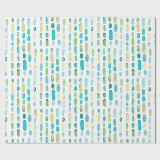 Zee Glas Kerst Pareltjes Cadeaupapier (Vlak)