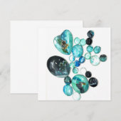 Zee glas kleurt bloemen en bling (Voorkant / Achterkant)