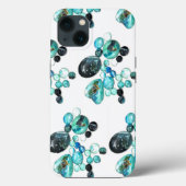 Zee glas kleurt bloemen en bling Case-Mate iPhone case (Achterkant)