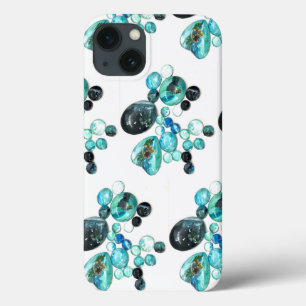 Zee glas kleurt bloemen en bling Case-Mate iPhone case