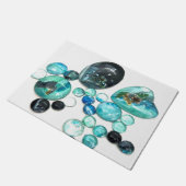 Zee glas kleurt bloemen en bling deurmat (Schuin)