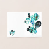 Zee glas kleurt bloemen en bling folie kaarten (Binnen)