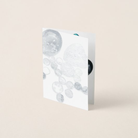 Zee glas kleurt bloemen en bling folie kaarten (Voorkant)