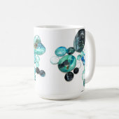 Zee glas kleurt bloemen en bling koffiemok (Voorkant rechts)