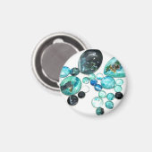 Zee glas kleurt bloemen en bling magneet (Voorkant / Achterkant)