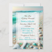 Zee Glas Kustbruiloft Kaart (Voorkant)