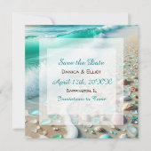 Zee Glas Kustfoto Bruiloft Save The Date (Voorkant)