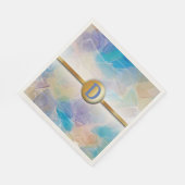 Zee Glas Monogram Strand Bruiloft Papier Servet (Hoek)