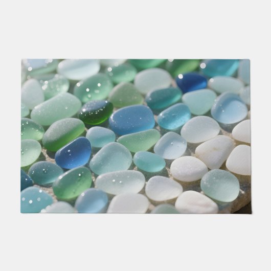 Zee Glas Mozaïek Oceaan Blues Tranquil Deurmat (Voorkant)