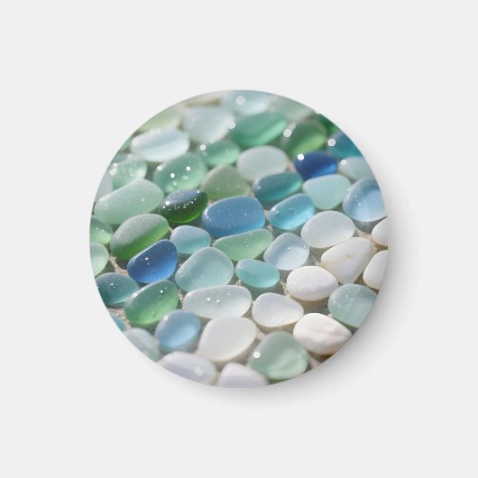 Zee Glas Mozaïek Oceaan Blues Tranquil Magneet (Voorkant)