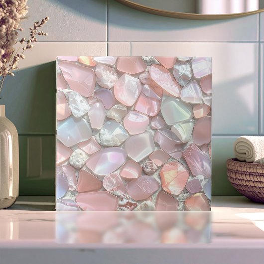 Zee Glas Mozaïek Roze ID1183 Tegeltje