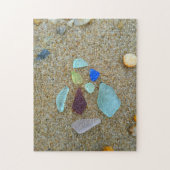 Zee glas op strand legpuzzel (Verticaal)