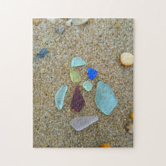 Zee glas op strand legpuzzel (Verticaal)