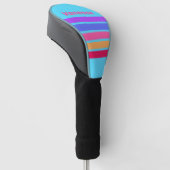 Zee Glas Over Strepen met Naam Golfheadcover (Schuin)