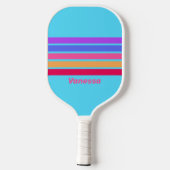 Zee Glas Over Strepen met Naam Pickleball Paddle (Achterkant)