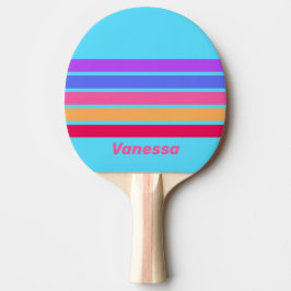 Zee Glas Over Strepen met Naam Tafeltennisbatje