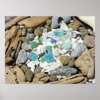 Zee Glas posters Strand Zee Schelpen Fossielen Str