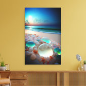 Zee Glas Strand Canvasprint Canvas Afdruk (Insitu (Woonkamer))
