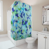 Zee glas, strand, kobalt blauw, aqua, groen douchegordijn (In situ)