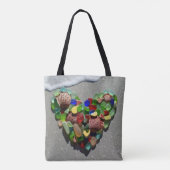 Zee glas, strandaarding, zand, golfslag, schelpen tote bag (Achterkant)