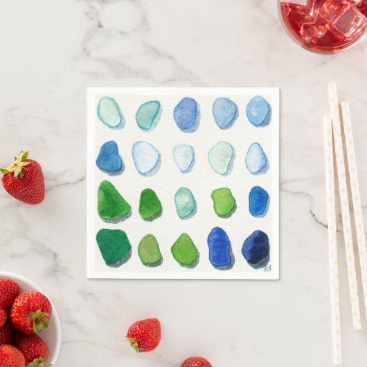 Zee glas, strandglas Art servetten (Insitu)