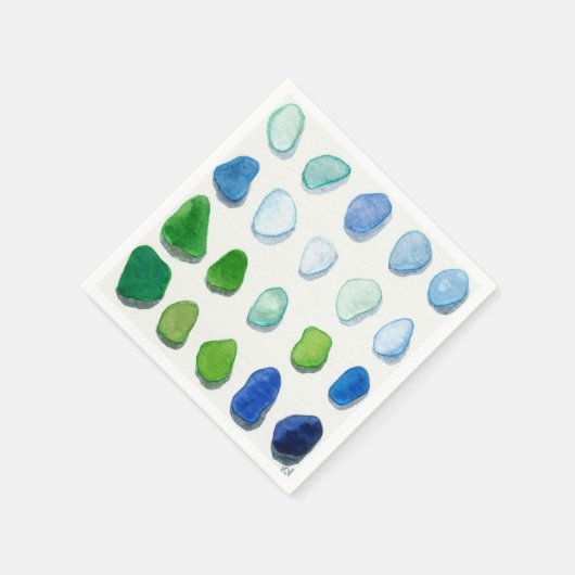 Zee glas, strandglas Art servetten (Hoek)