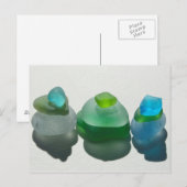 Zee glas, strandglas, blauw, groen, postkaart (Voorkant / Achterkant)