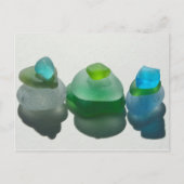 Zee glas, strandglas, blauw, groen, postkaart (Voorkant)
