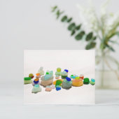 Zee glas, strandglas heldere regenboogkaart briefkaart (Staand voorkant)